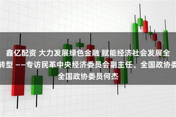 鑫亿配资 大力发展绿色金融 赋能经济社会发展全面绿色转型 ——专访民革中央经济委员会副主任、全国政协委员何杰